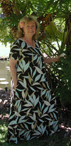 Asian Serenity V-Neck Evening Dress