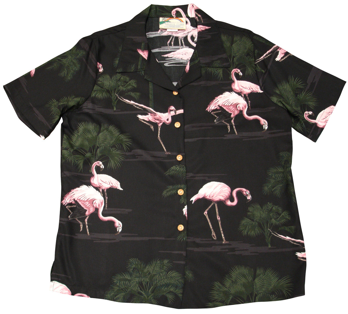 Pink Flamingo 16 women's paradise found shirt — Women's Rayon Shirts — Paradise Found