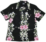 RJC Paradise Lei Panel Women's Hawaiian Camp Shirt – Rayon, Made in Hawaii