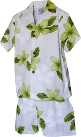 Single Tone Plumeria Boy's 2pc — Boys Cabana Sets — Pacific Legend