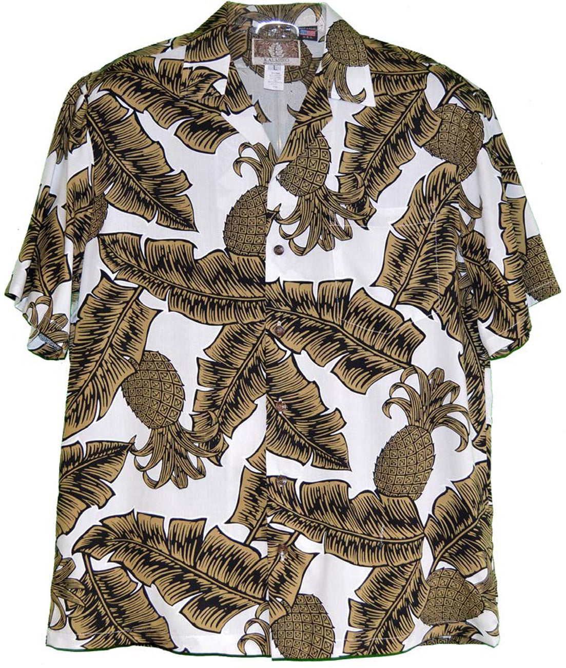 Banana Leaf Pineapple Men's rayon aloha shirt