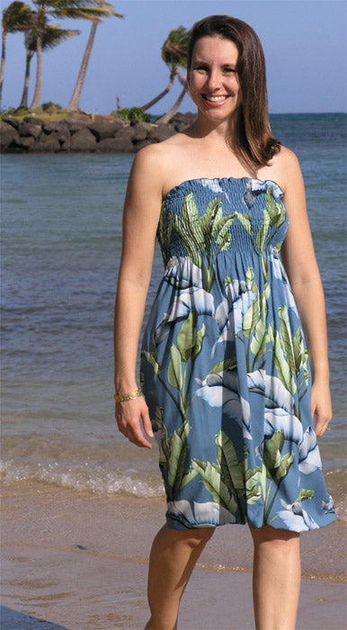Banana Leaf Smocked Tube Dress