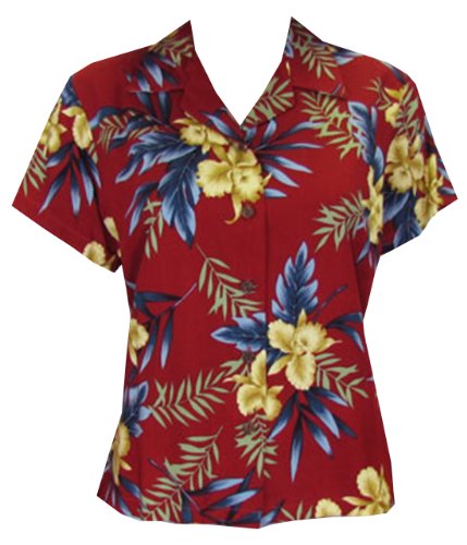 Orchid Fern Women's Fitted Blouse — Women's Rayon Blouses — MauiShirts