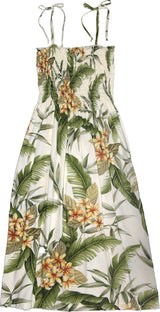 Yellow Plumeria Garden Smocked Tube Dress — Women's Sun Dresses — MauiShirts (view 3)