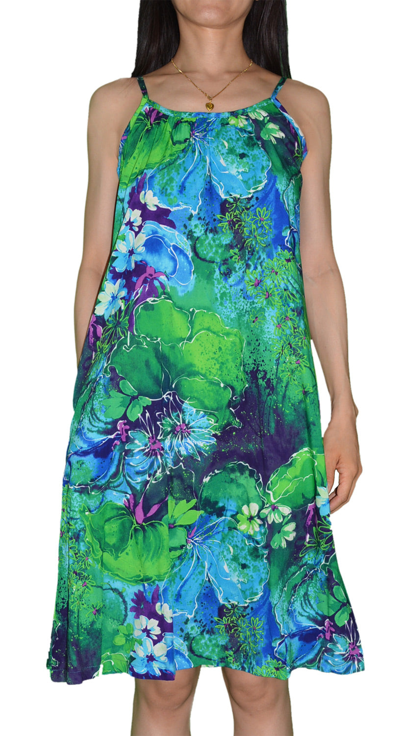 Beauteous Flower Poetry Beach Dress with Pocket