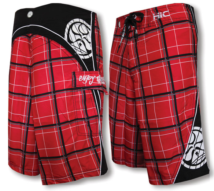 BeeBe Plaid HIC Microsuede Boardshorts
