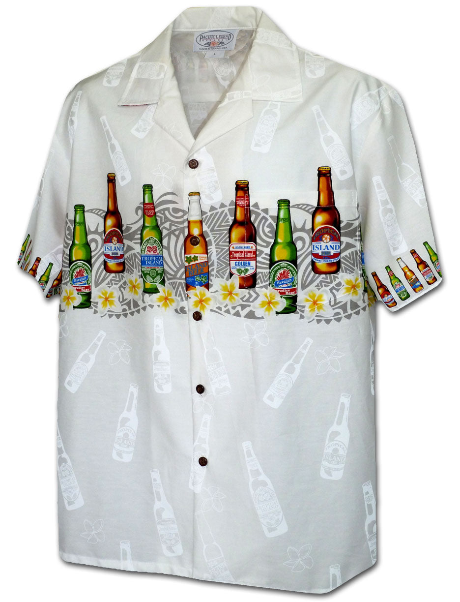 Beer Lovers chest band cotton aloha men's shirt