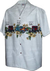 Rt 66 Flaming Roadsters Plumeria Men's Shirt — Men's Cotton Shirts — Pacific Legend