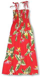 Bird of Paradise Display Smocked Tube Dress