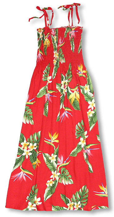 Bird of Paradise Display Smocked Tube Dress