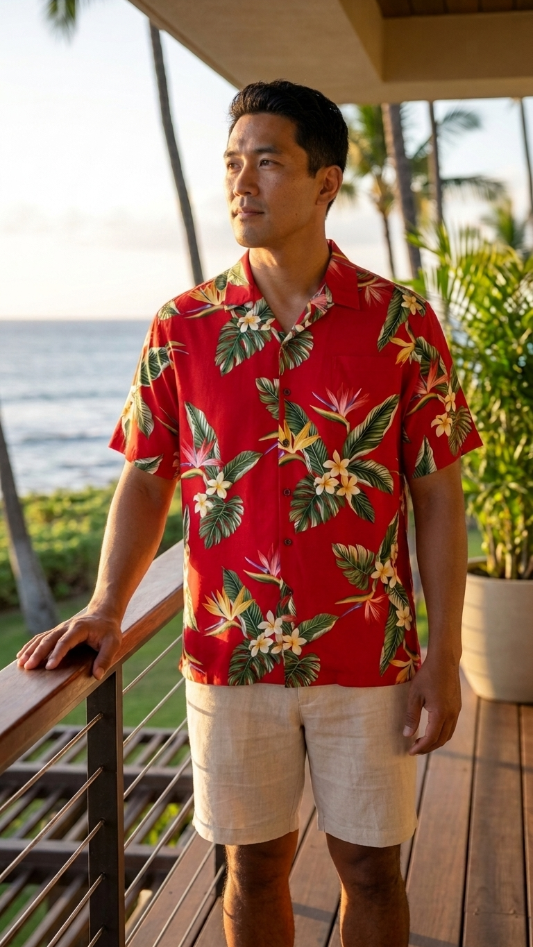 Bird of Paradise Display Men's Shirt