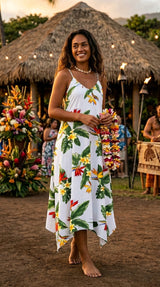 Bird of Paradise Display Scarf Hem Long Dress — Women's Long Dresses — RJC Puanani (view 5)