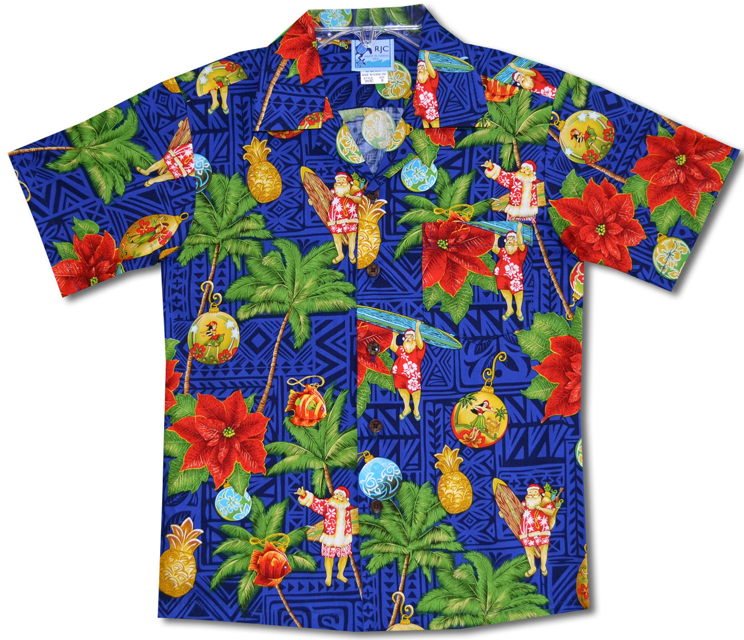 Christmas Tapa Santa boy's hawaiian Shirt