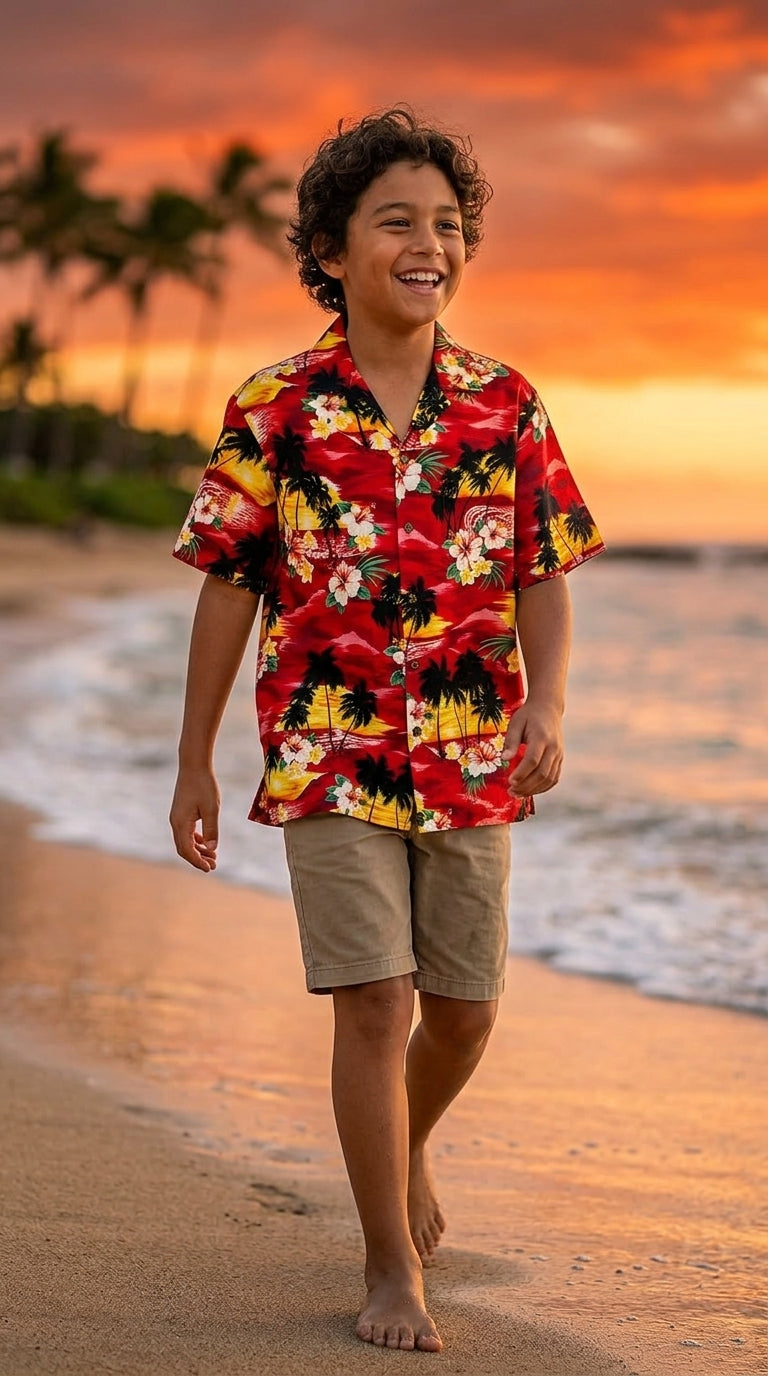 Brilliant Hawaii Sunset Boy's Shirt