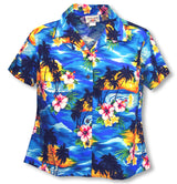 Brilliant Hawaiian Sunset women�s fitted cotton