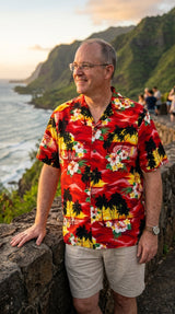 Brilliant Hawaiian Island Sunset Men's — Hawaiian Apparel — Pacific Legend (view 5)
