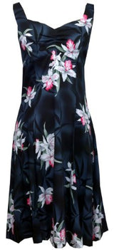 Midnight Orchid Empire Fit Princess Flared — Women's Empire Waist Dresses — MauiShirts (view 7)