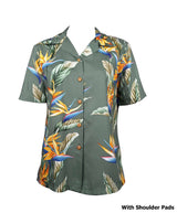 Bird of Paradise Panel women's rayon shirt — Women's Camp Shirts — Paradise Found (view 3)