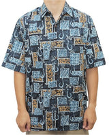 Fish Hooks Hawaiian Style Go Barefoot Cotton Aloha Shirt — Men's Cotton Shirts — Go Barefoot (view 9)