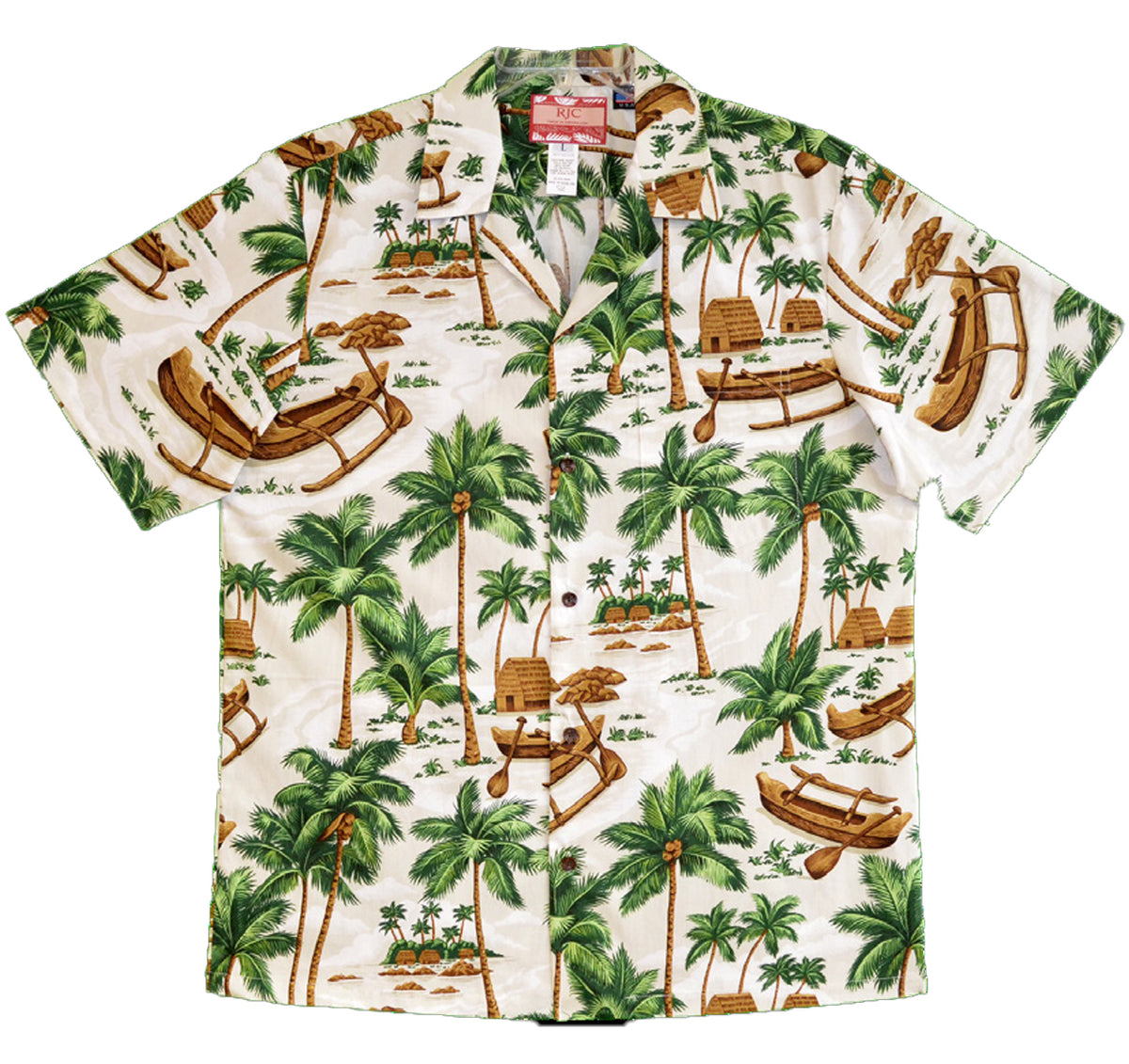 Canoes Under Coconut Trees Men's Shirt