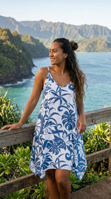 Delicate Tropical Hawaiian Scarf Hem Dress — Women's Long Dresses — RJC (view 5)
