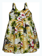 Diamond Head Ocean Waves girl's bungee dress — Girls Dresses — MauiShirts (view 3)