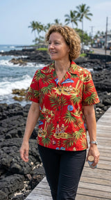 Christmas in Hawaii Women's Hawaiian Camp Shirt