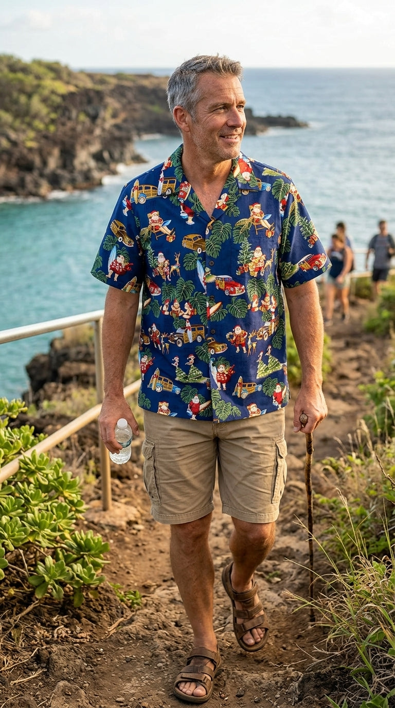 Woody Surfboard Hula Santa Christmas Shirt
