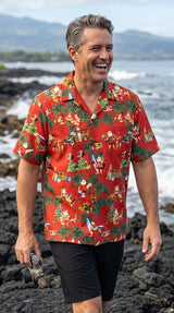 Woody Surfboard Hula Santa Christmas Shirt