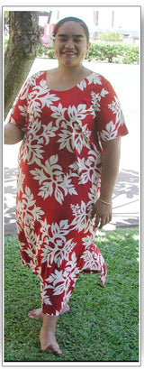 Classic Hawaiian Quilt Dress with Pockets