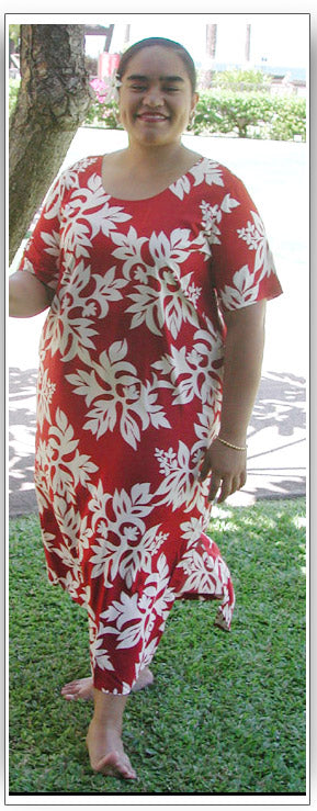 Classic Hawaiian Quilt Dress with Pockets