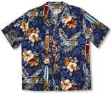 Classic Hibiscus Tiki God Woodie Surfboard Shirt