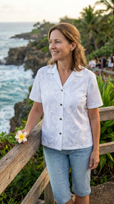 Classic Hibiscus Women's Hawaiian Camp Shirt