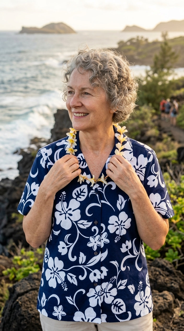 Classic Hibiscus Women's Hawaiian Camp Shirt