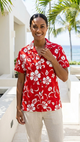 Classic Hibiscus Women's Hawaiian Camp Shirt