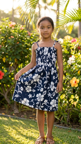 Classic Hibiscus Girl's Smocked Dress — Girls Dresses — MauiShirts (view 9)