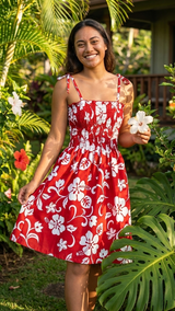 Classic Hibiscus Smocked Dress — Women's Sun Dresses — RJC (view 3)