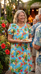 RJC Women's Rainbow Plumeria Muumuu Dress