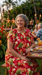 RJC Women's Rainbow Plumeria Muumuu Dress