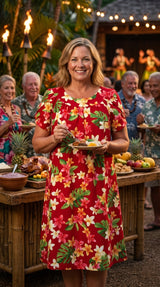 RJC Women's Rainbow Plumeria Muumuu Dress
