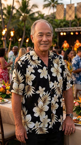Colossal Hibiscus Plumeria Men's Shirt — Men's Cotton Shirts — Pacific Legend (view 6)