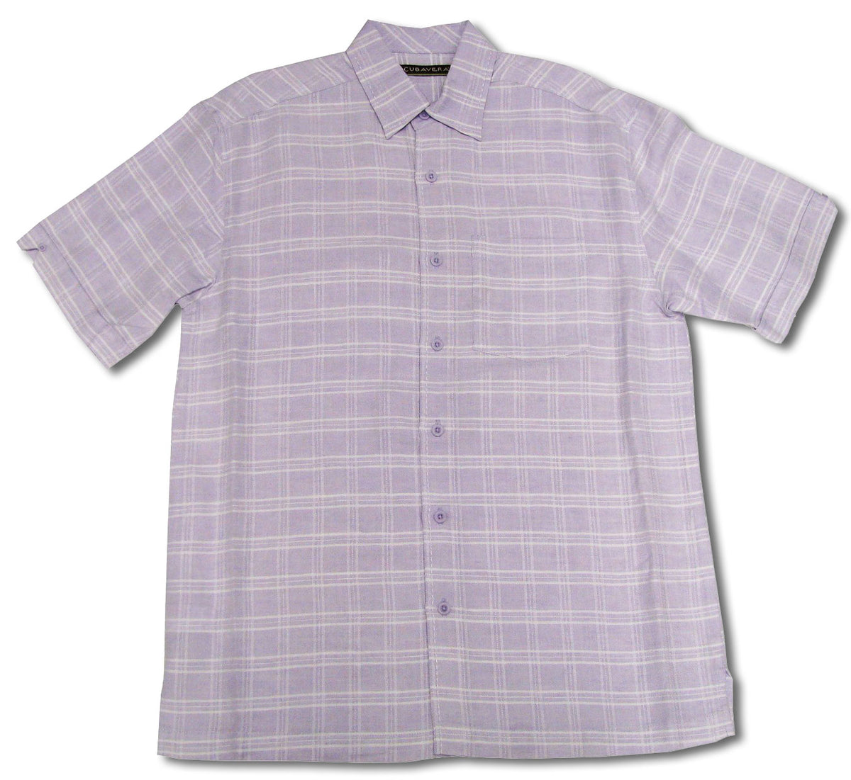 Cubavera Pastel Lilac Plaid Blend Shirt