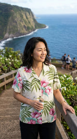 RJC Pale Hibiscus Orchid Women's Hawaiian Camp Shirt – Rayon, Made in Hawaii