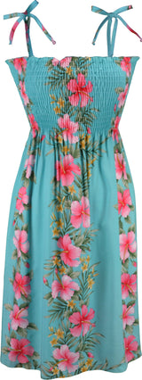 Hibiscus Plumeria Panel Smocked Tube Dress — Women's Sun Dresses — MauiShirts (view 3)