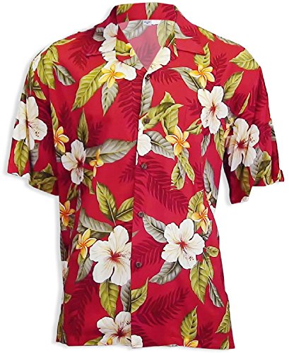 Leilani HIbiscus men's Hawaiian shirt — Men's Rayon Shirts — Two Palms