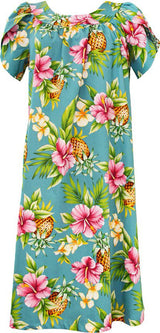 Pineapple Hibiscus Muumuu Dress — Women's Muumuu Dresses — RJC