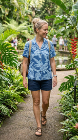 RJC Hala Pineapple Women's Hawaiian Camp Shirt – Rayon, Made in Hawaii