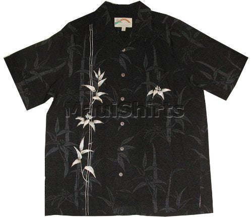 Bamboo Courage Embroidered small or medium aloha shirt — Men's Embroidered Shirts — Paradise Found