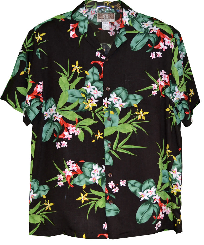 Delicate Orchid mens rayon aloha shirt
