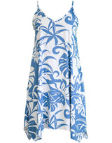 Delicate Tropical Hawaiian Scarf Hem Dress